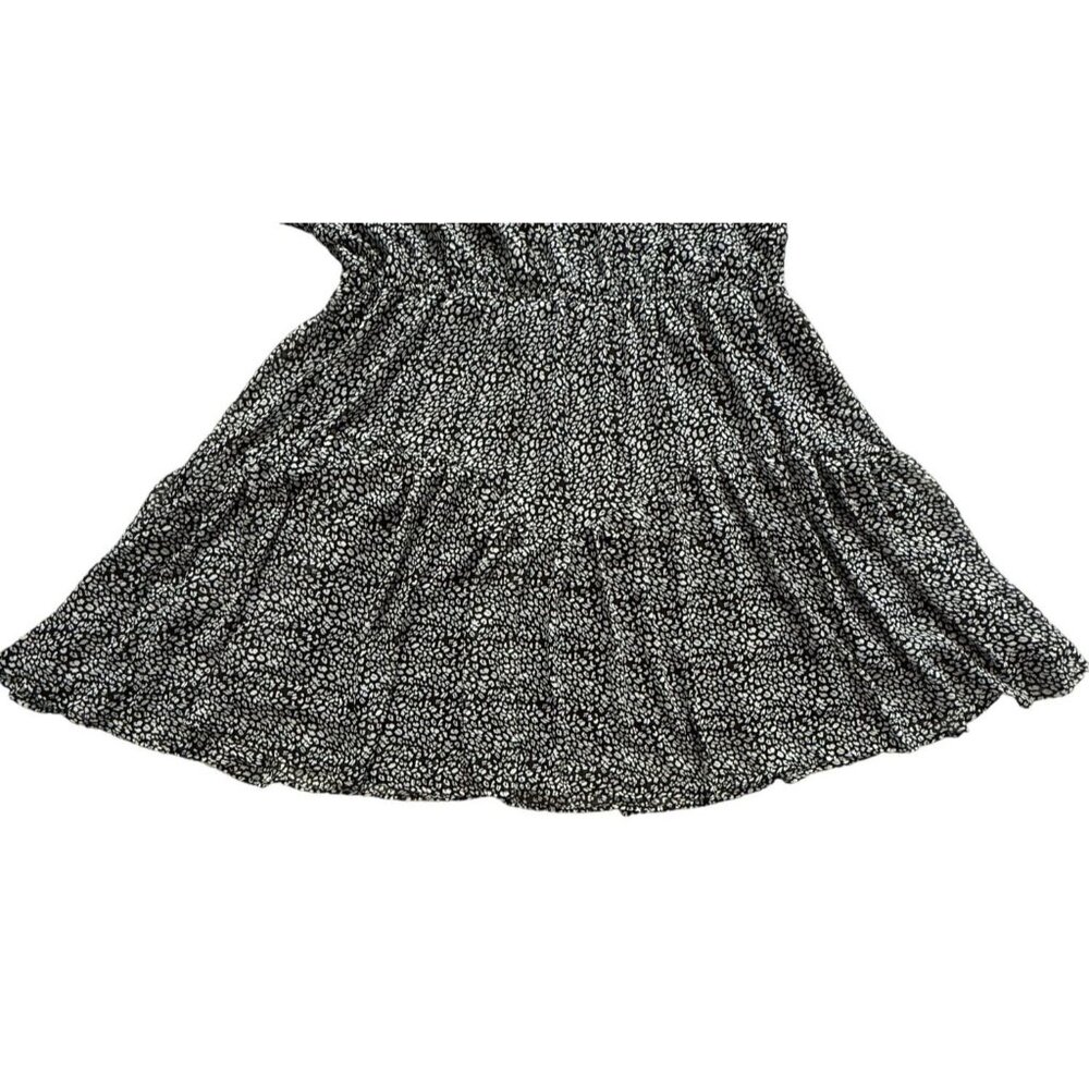 Nemidor Womens Black White Flutter Sleeve Ruffle Hem Flowy Dress Size US 24 - Picture 3 of 7